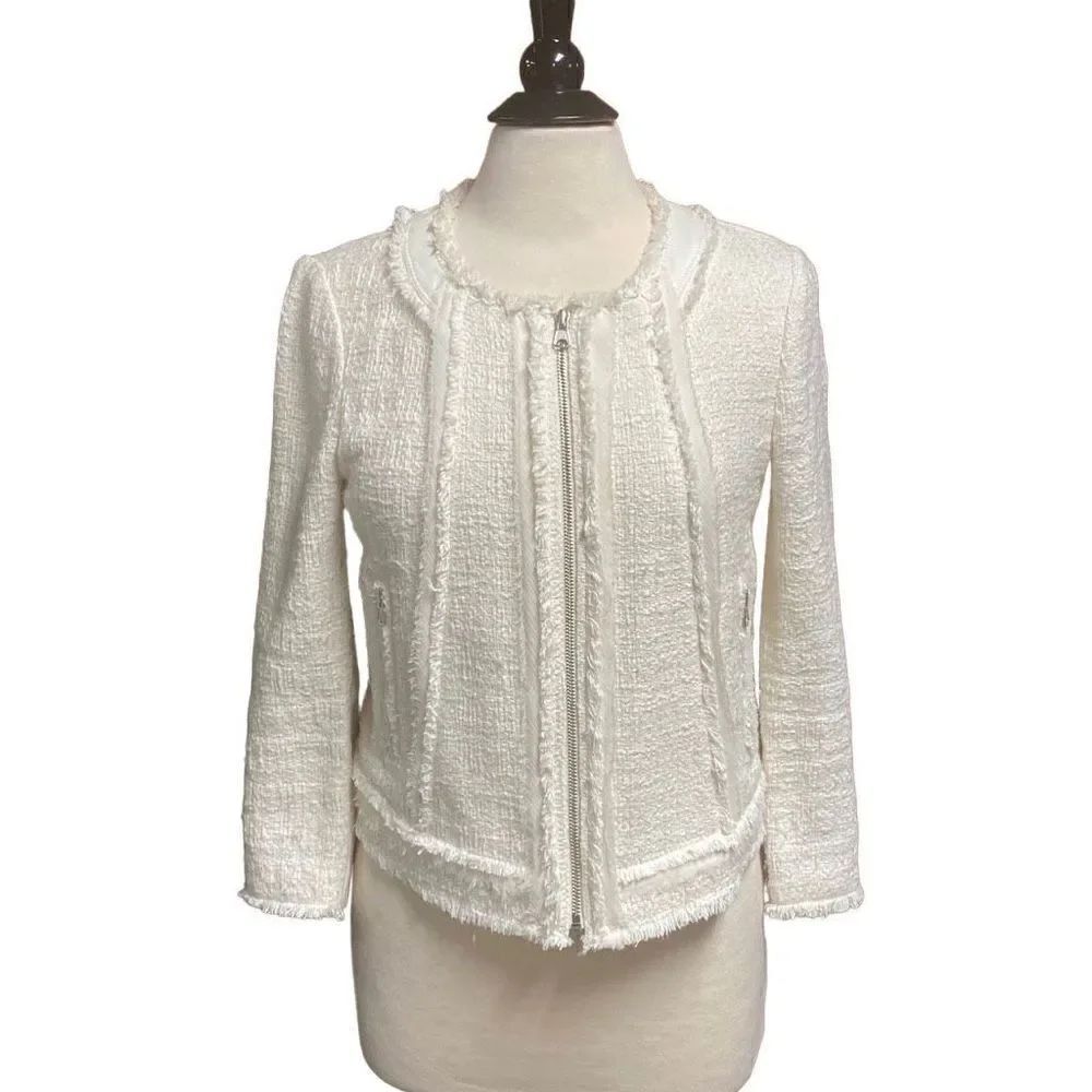 Rebecca Taylor Off White Tweed Jacket Size 8